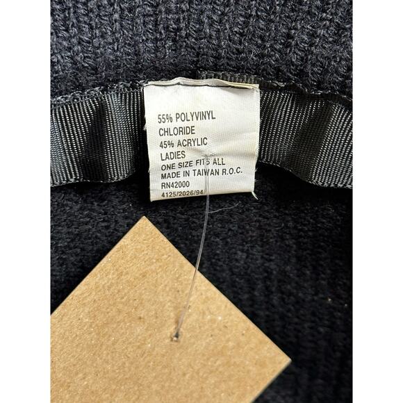 Vintage Knit Black Fedora One Size - Picture 7 of 7